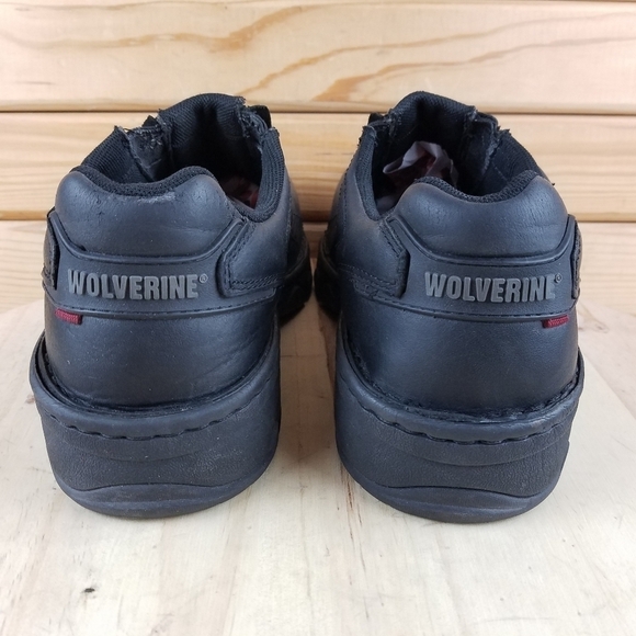 Wolverine Women's Black Leather Safety Steel Toe Shoes Loafers Slip-on W02673 - Picture 4 of 13